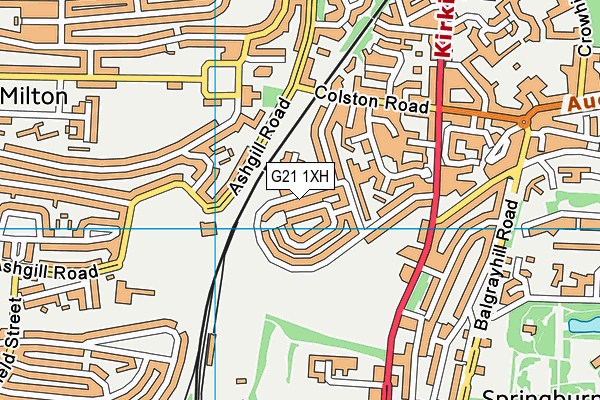 G21 1XH map - OS VectorMap District (Ordnance Survey)