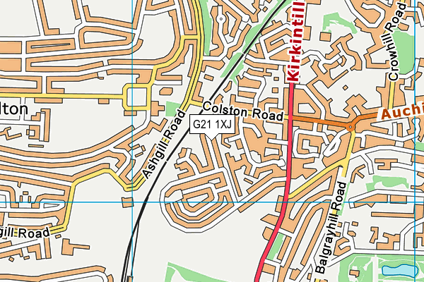 G21 1XJ map - OS VectorMap District (Ordnance Survey)