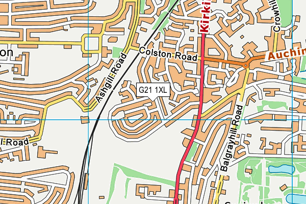 G21 1XL map - OS VectorMap District (Ordnance Survey)