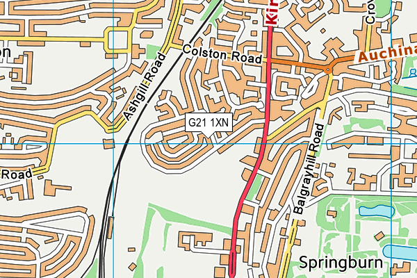 G21 1XN map - OS VectorMap District (Ordnance Survey)