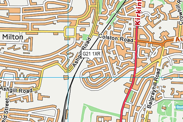 G21 1XR map - OS VectorMap District (Ordnance Survey)