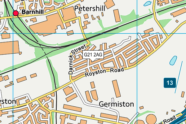 G21 2AG map - OS VectorMap District (Ordnance Survey)
