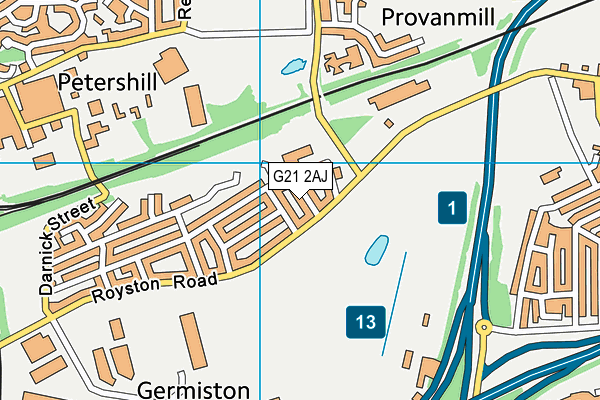 G21 2AJ map - OS VectorMap District (Ordnance Survey)