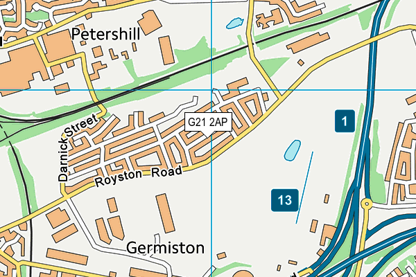 G21 2AP map - OS VectorMap District (Ordnance Survey)