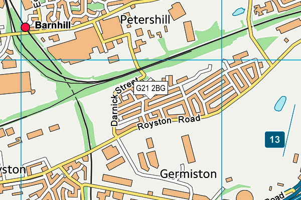 G21 2BG map - OS VectorMap District (Ordnance Survey)