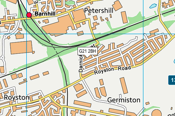 G21 2BH map - OS VectorMap District (Ordnance Survey)