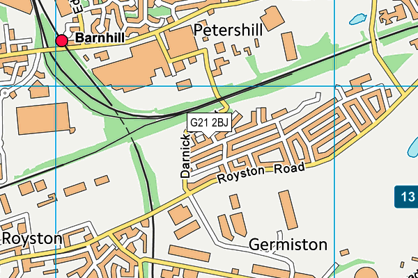 G21 2BJ map - OS VectorMap District (Ordnance Survey)