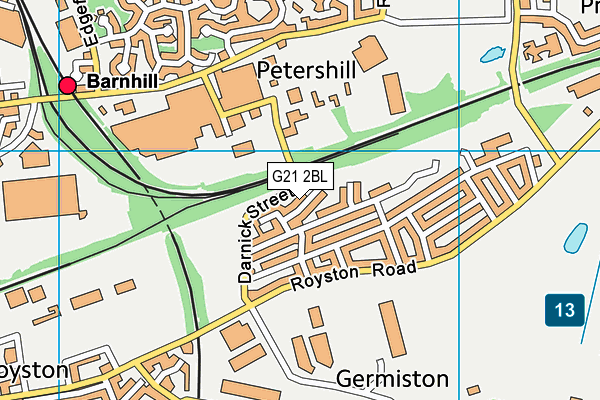 G21 2BL map - OS VectorMap District (Ordnance Survey)