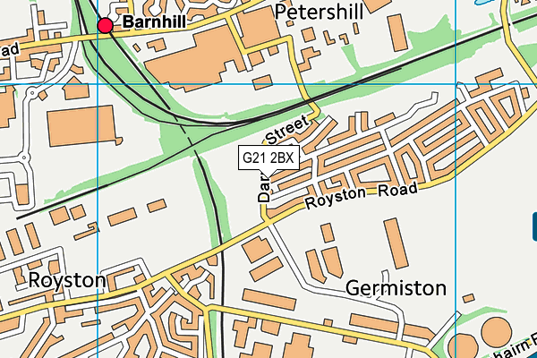 G21 2BX map - OS VectorMap District (Ordnance Survey)