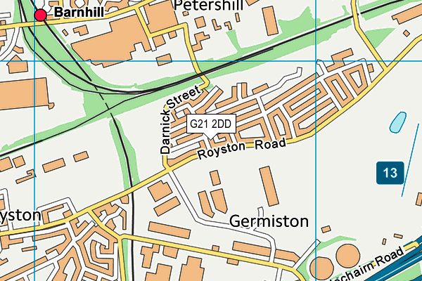 G21 2DD map - OS VectorMap District (Ordnance Survey)