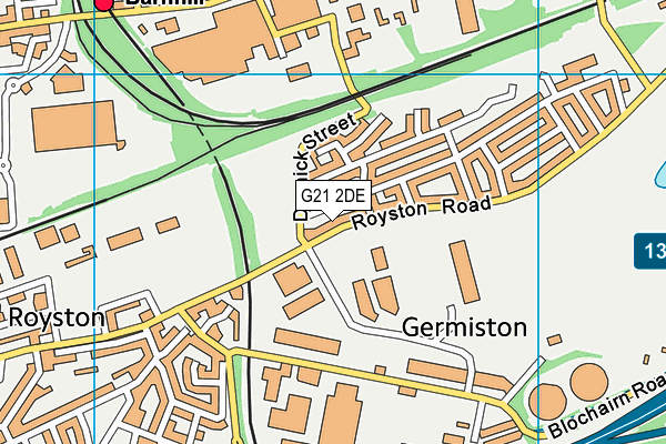 G21 2DE map - OS VectorMap District (Ordnance Survey)