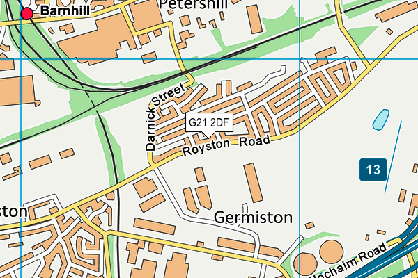 G21 2DF map - OS VectorMap District (Ordnance Survey)