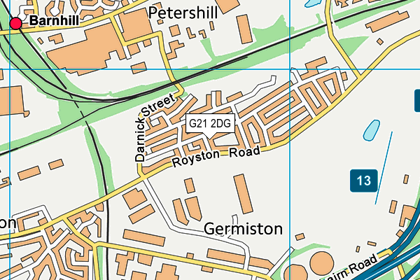 G21 2DG map - OS VectorMap District (Ordnance Survey)