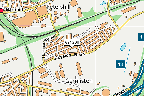G21 2DH map - OS VectorMap District (Ordnance Survey)