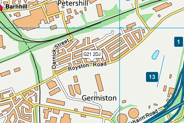 G21 2DJ map - OS VectorMap District (Ordnance Survey)