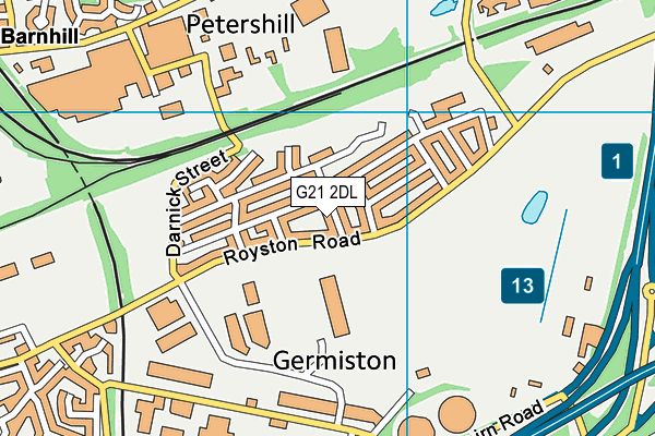 G21 2DL map - OS VectorMap District (Ordnance Survey)
