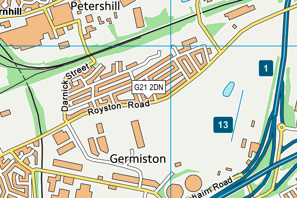 G21 2DN map - OS VectorMap District (Ordnance Survey)
