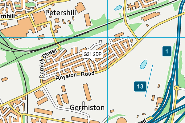 G21 2DP map - OS VectorMap District (Ordnance Survey)