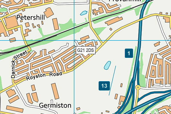 G21 2DS map - OS VectorMap District (Ordnance Survey)