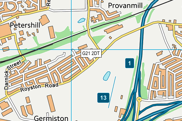 G21 2DT map - OS VectorMap District (Ordnance Survey)