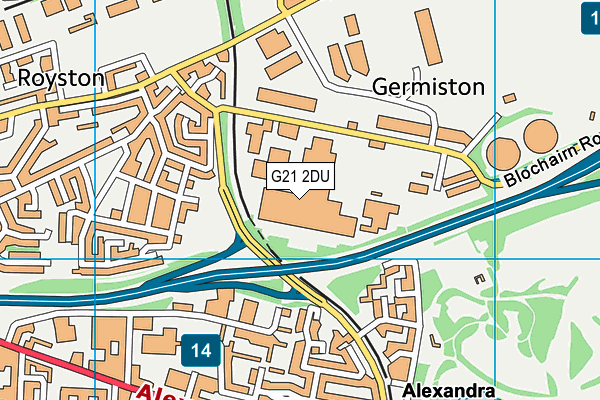 G21 2DU map - OS VectorMap District (Ordnance Survey)