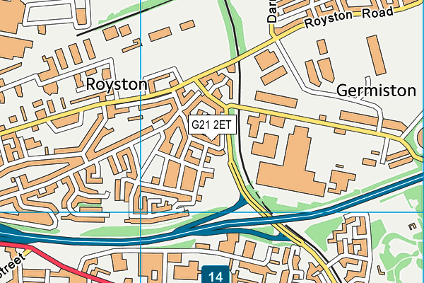 G21 2ET map - OS VectorMap District (Ordnance Survey)