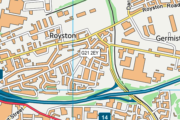 G21 2EY map - OS VectorMap District (Ordnance Survey)