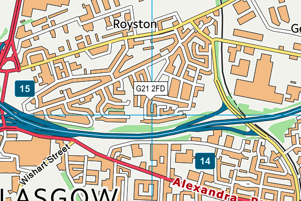 G21 2FD map - OS VectorMap District (Ordnance Survey)