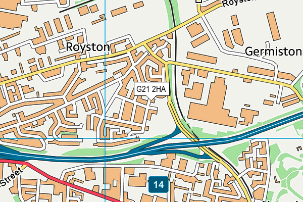 G21 2HA map - OS VectorMap District (Ordnance Survey)