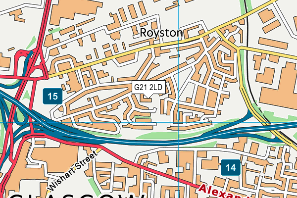 G21 2LD map - OS VectorMap District (Ordnance Survey)