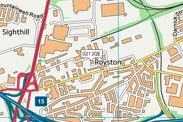 G21 2QE map - OS VectorMap District (Ordnance Survey)