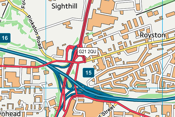 G21 2QU map - OS VectorMap District (Ordnance Survey)