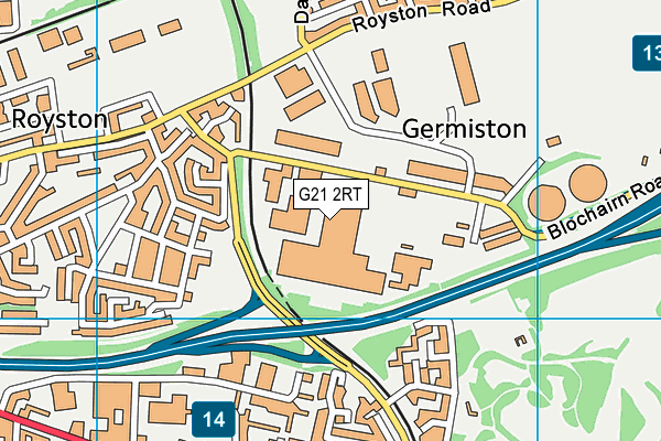 G21 2RT map - OS VectorMap District (Ordnance Survey)