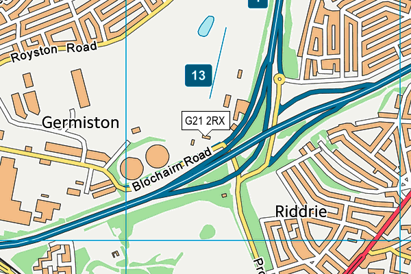 G21 2RX map - OS VectorMap District (Ordnance Survey)