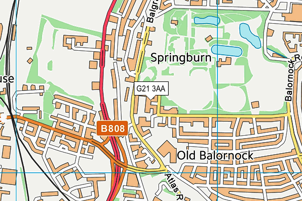 G21 3AA map - OS VectorMap District (Ordnance Survey)