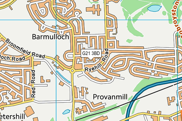 G21 3BD map - OS VectorMap District (Ordnance Survey)