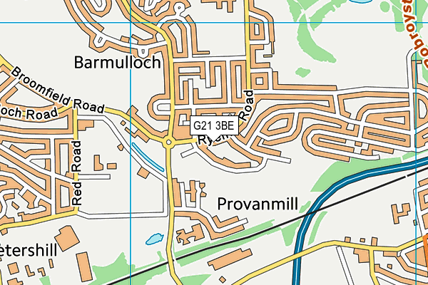 G21 3BE map - OS VectorMap District (Ordnance Survey)