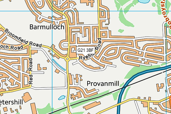 G21 3BF map - OS VectorMap District (Ordnance Survey)