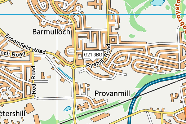 G21 3BG map - OS VectorMap District (Ordnance Survey)