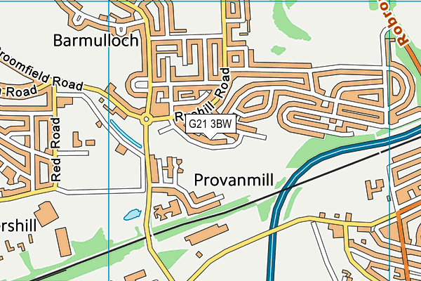 G21 3BW map - OS VectorMap District (Ordnance Survey)