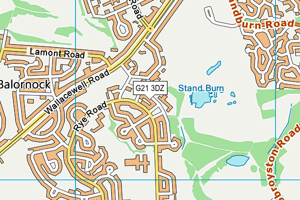 G21 3DZ map - OS VectorMap District (Ordnance Survey)