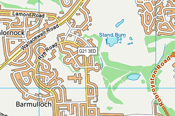 G21 3ED map - OS VectorMap District (Ordnance Survey)