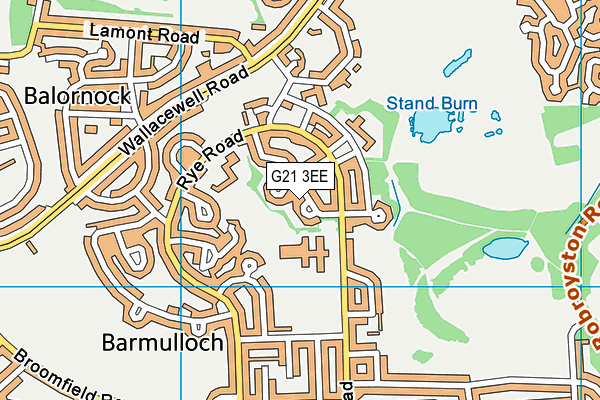 G21 3EE map - OS VectorMap District (Ordnance Survey)