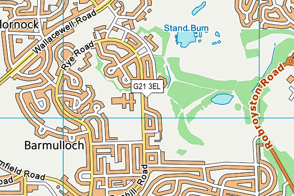 G21 3EL map - OS VectorMap District (Ordnance Survey)