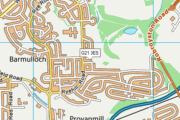 G21 3ES map - OS VectorMap District (Ordnance Survey)