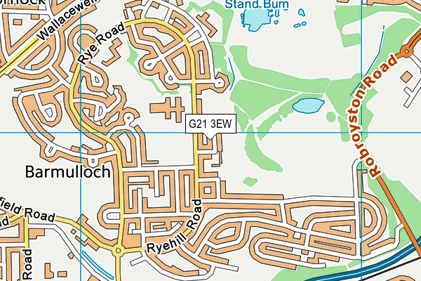 G21 3EW map - OS VectorMap District (Ordnance Survey)