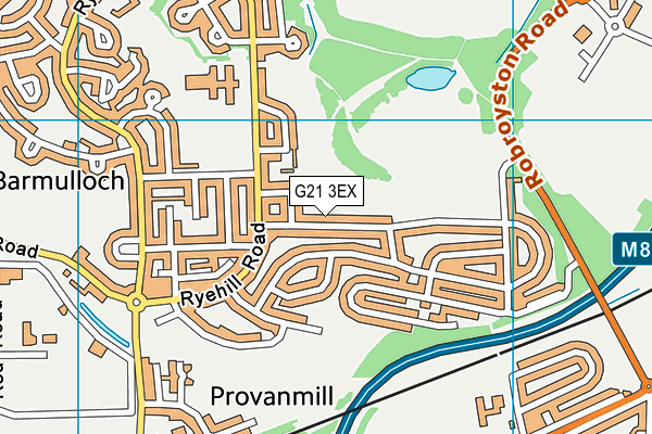 G21 3EX map - OS VectorMap District (Ordnance Survey)