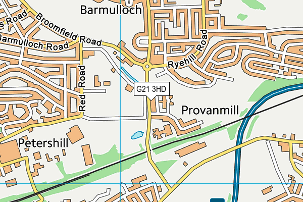 G21 3HD map - OS VectorMap District (Ordnance Survey)