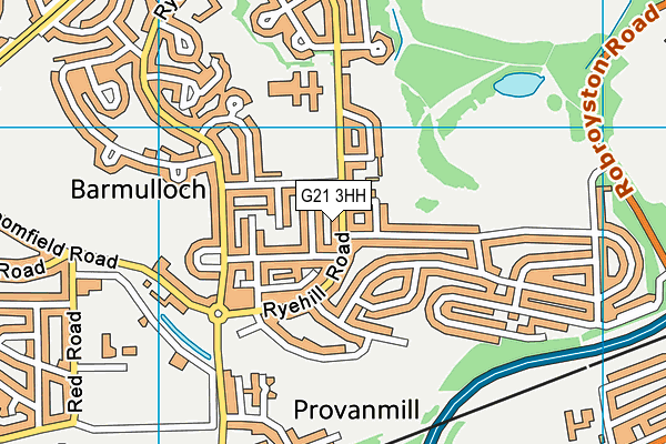 G21 3HH map - OS VectorMap District (Ordnance Survey)