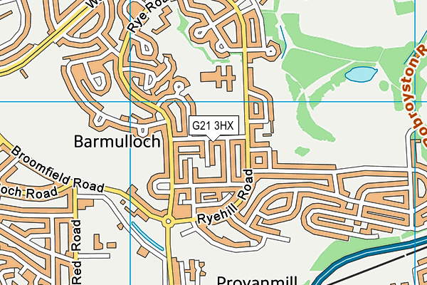 G21 3HX map - OS VectorMap District (Ordnance Survey)